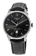 Tissot Chemin Des Tourelles Powermatic 80 Black Dial Black Leather Strap Watch For Men - T099.407.16.447.00