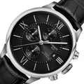 Tissot T Classic Chemin Des Tourelles Chronograph Black Dial Black Leather Strap Watch For Men - T099.427.16.058.00