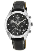 Tissot PR 100 Chronograph Black Dial Black Leather Strap Watch For Men - T101.417.16.051.00