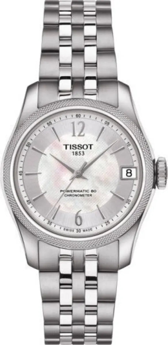 Tissot Ballade Powermatic 80 Automatic Mother of Pearl Dial Silver Steel Strap Watch For Women - T108.208.11.117.00