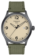 Tissot T Sport Chrono XL Beige Dial Khakhi Green Nylon Strap Watch for Men - T116.617.33.267.00