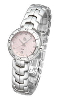 Tag Heuer Link Diamonds Pink Dial Silver Steel Strap Watch for Women - WAT1415.BA0954
