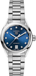 Tag Heuer Carrera Diamonds Blue Dial Silver Steel Strap Watch for Women - WBN2413.BA0621