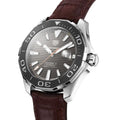 Tag Heuer Aquaracer Caliber 5 Black Dial Brown Leather Strap Watch for Men - WAY201M.FC6474