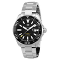 Tag Heuer Aquaracer Caliber 5 Black Dial Silver Steel Strap Watch for Men - WAY201A .BA0927