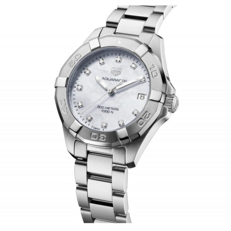 Tag Heuer Aquaracer White Mother of Pearl Dial Watch for Women - WBD1314.BA0740
