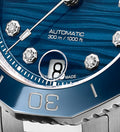 Tag Heuer Aquaracer Professional 300 Automatic Diamonds Blue Dial Silver Steel Strap Watch for Women - WBP231B.BA0618