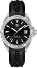 Tag Heuer Aquaracer Automatic Caliber 5 Black Dial Black Rubber Strap Watch for Men - WAY2110.FT8021