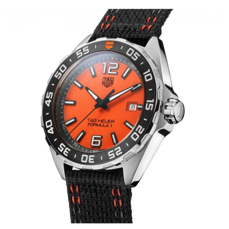 Tag Heuer Formula 1 Quartz Orange Dial Black Nylon Strap Watch for Men - WAZ101A.FC8305