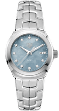 Tag Heuer Link Quartz Diamonds Blue Mother of Pearl Dial Silver Steel Strap Watch for Women - WBC1313.BA0600