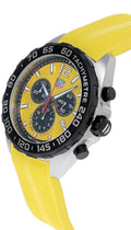 Tag Heuer Formula 1 Chronograph Yellow Dial Yellow Rubber Strap Watch for Men - CAZ101AM.FT8054