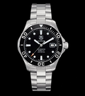 Tag Heuer Aquaracer Automatic Caliber 5 Black Dial Silver Steel Strap Watch for Men - WAN2110.BA0822