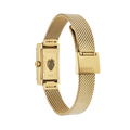 Gucci G Frame Quartz Diamonds White Red Blue Dial Gold Mesh Bracelet Watch For Women - YA147511