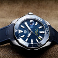 Tag Heuer Aquaracer Calibre 5 Automatic Blue Dial Blue Rubber Strap Watch for Men - WAY201B.FT6150