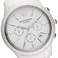 Emporio Armani Ceramica Chronograph White Dial White Strap Watch For Men - AR1453
