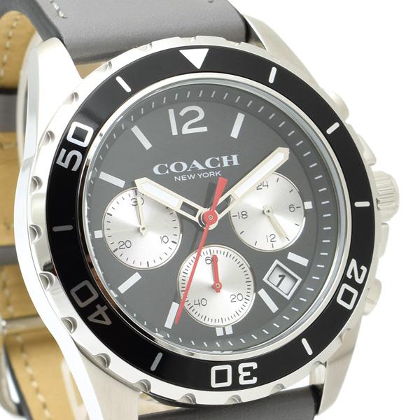 Coach Kent Grey Dial Grey Leather Strap Watch for Men - 14602561