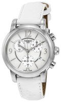 Tissot Dressport Chronograph Mother of Pearl Dial White Leather Strap Watch for Women - T050.217.17.117.00