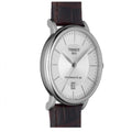 Tissot T-Classic Powermatic 80 Silver Dial Brown Leather Strap Watch For Men - T122.407.16.031.00