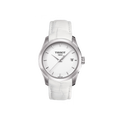 Tissot Couturier Lady Silver Dial White Leather Strap Watch For Women - T035.210.16.011.00