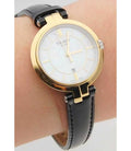 Tissot Flamingo Mother of Pearl White Dial Black Leather Strap Watch For Women - T094.210.26.111.00