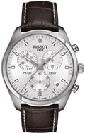 Tissot PR 100 Chronograph Silver Dial Brown Leather Strap Watch for Men - T101.417.16.031.00