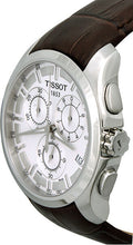 Tissot Couturier Chronograph White Dial Brown Leather Strap Watch For Men - T035.617.16.031.00