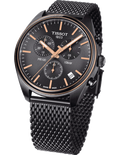 Tissot T Classic PR 100 Chronograph Anthracite Black Dial Black Mesh Bracelet Watch For Men - T101.417.23.061.00