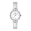 Tissot T Lady Flamingo White Dial White Leather Strap Watch For Women - T094.210.16.011.00
