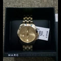 Marc Jacobs Peeker Chronograph Gold Dial Gold Steel Strap Watch for Women - MBM3393