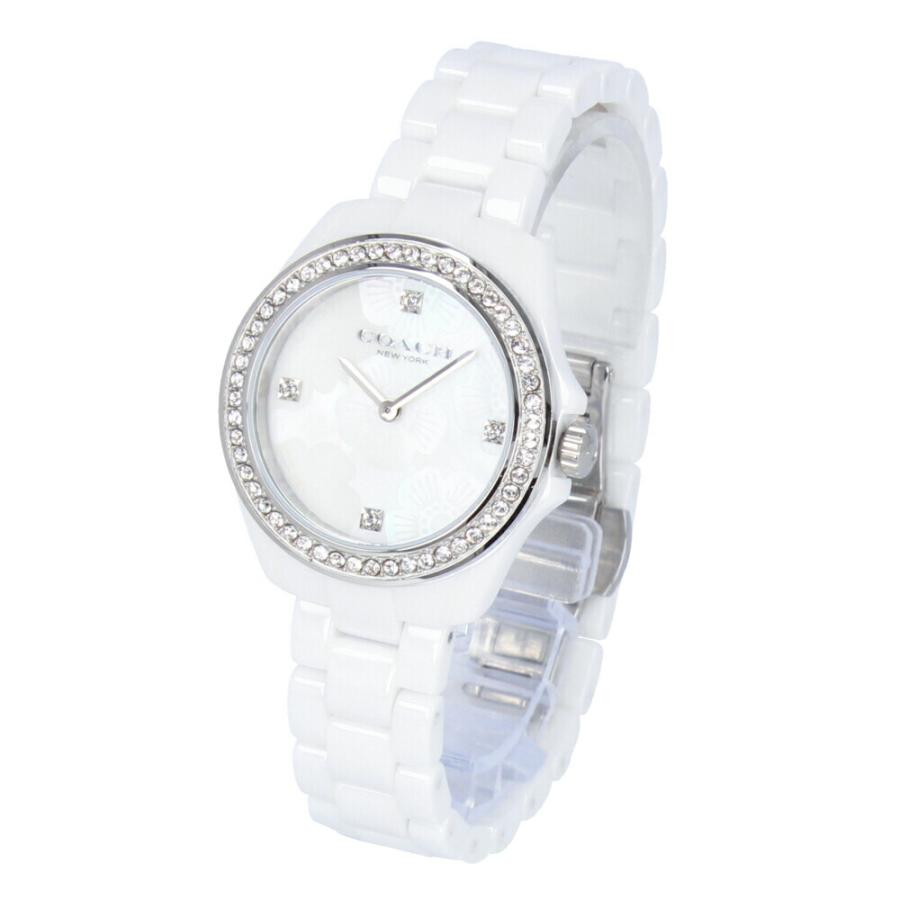 Coach Preston Mother of Pearl Dial White Steel Strap Watch for Women - 14503661