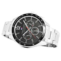 Tommy Hilfiger Luke Chronograph Black Dial Silver Steel Strap Watch for Men - 1791104