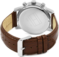 Tommy Hilfiger Kane Chronograph White Dial Brown Leather Strap Watch for Men - 1791400