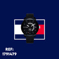 Tommy Hilfiger Denim Quartz Black Dial Black Leather Strap Watch for Men - 1791479