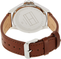 Tommy Hilfiger Multi Function Quartz White Dial Brown Leather Strap Watch for Men - 1791614