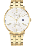 Tommy Hilfiger Jenna Quartz White Dial Gold Steel Strap Watch for Women - 1782069