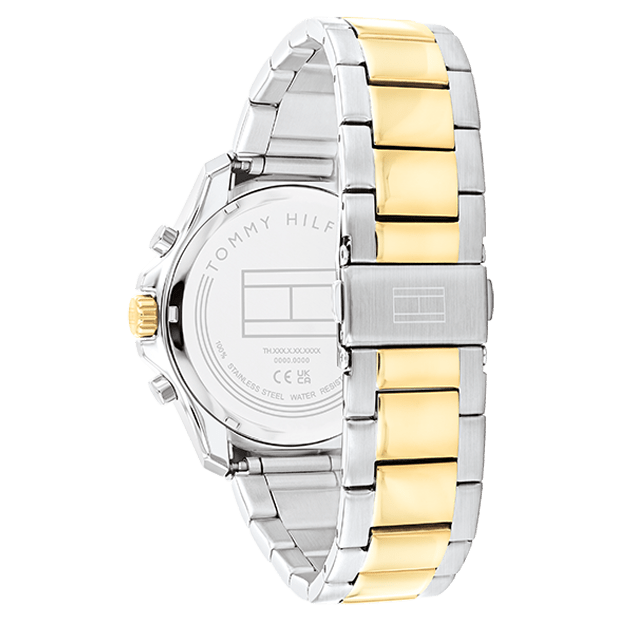 Tommy Hilfiger Jordon Chronograph Black Dial Two Tone Steel Strap Watch For Men - 1792095