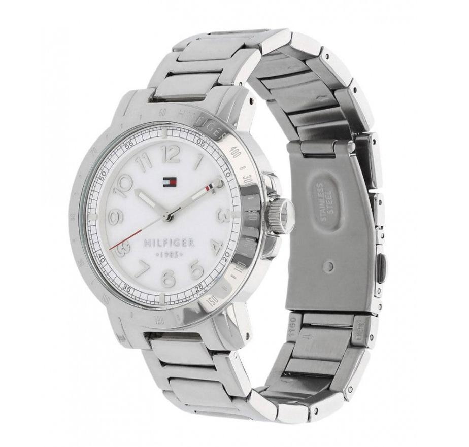Tommy Hilfiger White Dial Silver Steel Strap Watch for Women - 1781397