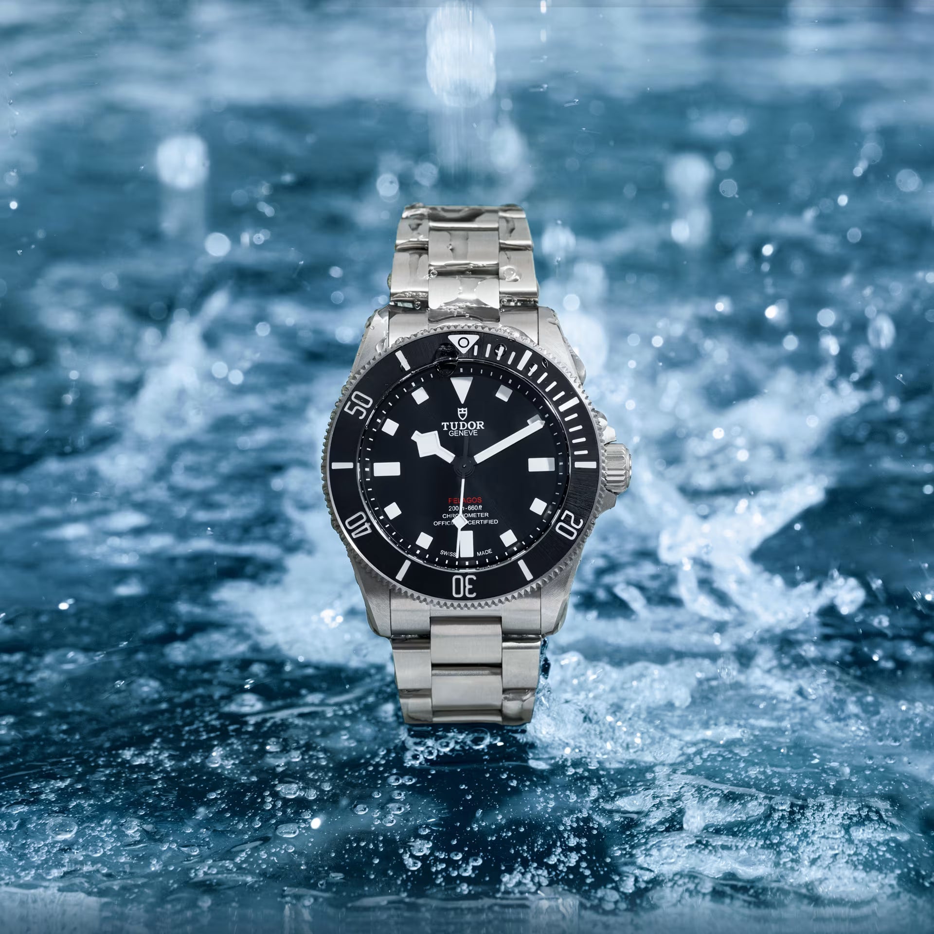 Tudor Pelagos Black Dial Grey Steel Strap Watch for Men - M25407N-0001