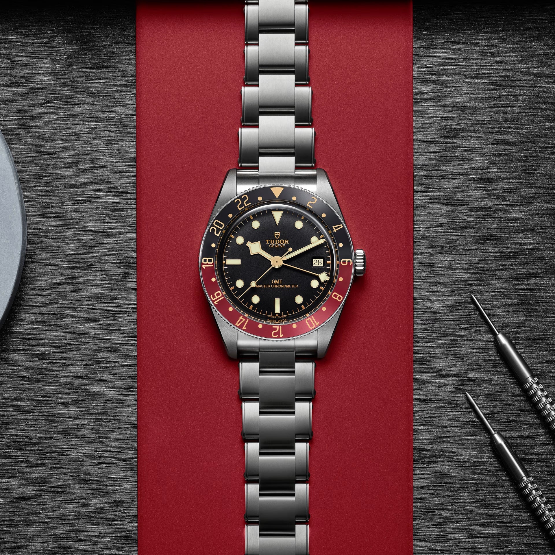 Tudor Black Bay 58 Black Dial Silver Steel Strap Watch for Men - M7939G