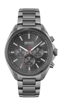 Hugo Boss Distinct Grey Dial Gren Steel Strap Watch for Men - 1513858