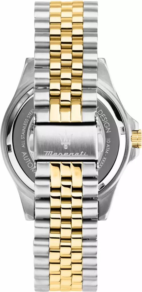 Maserati SFIDA Automatic Skeleton Black Dial Two Tone Steel Strap Watch For Men - R8823140010