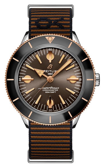 Breitling Superocean Heritage '57 Outerknown Limited Edition Brown Dial Brown NATO Strap Watch for Men - U103701A1Q1W1