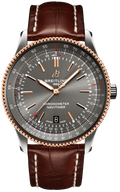 Breitling Navitimer Automatic 41 Grey Dial Brown Leather Strap Watch for Men - U17326121M1P1