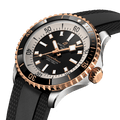 Breitling Superocean Automatic 42mm 18K Red Gold & Black Dial Black Rubber Strap Watch for Men - U17375211B1S1