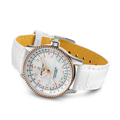 Breitling Navitimer Automatic 35 Mother of Pearl Dial White Leather Strap Watch for Women - U17395211A1P3