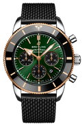 Breitling Superocean Heritage B01 Chronograph 44 Limited Edition Green Dial Black Mesh Bracelet Watch for Women - UB01622A1L1S1