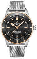 Breitling Superocean Heritage B20 Automatic 44 Black Dial Silver Mesh Bracelet Watch for Men - UB2030121B1A1