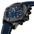 Breitling Super Avenger Chronograph 48 Night Mission Blue Dial Blue Leather Strap Watch for Men - V13375101C1X2
