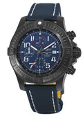 Breitling Super Avenger Chronograph 48 Night Mission Blue Dial Blue Leather Strap Watch for Men - V13375101C1X2