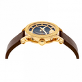 Versace Code Quartz Blue Dial Brown Leather Strap Watch For Men - VEPO00220